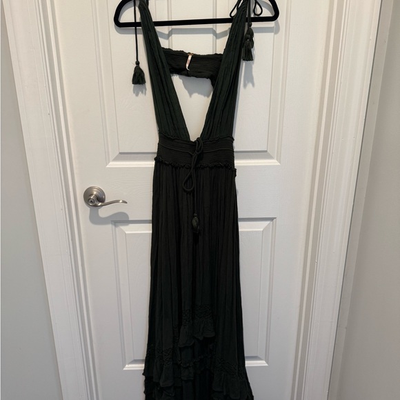 Free People Elegant Hunter Green Maxi Dress Size L - Picture 15 of 16